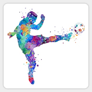 Soccer Player Watercolor Sticker